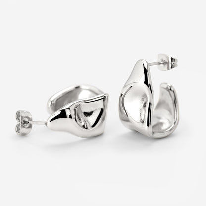 Liquid Shape Studs Silber