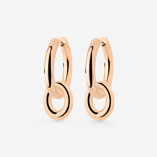 Chunky Oval Donut Hoop Set Medium Roségold