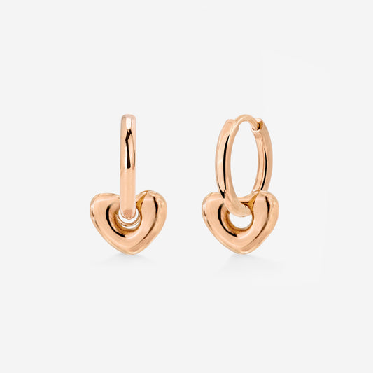 Phat Heart Hoop Set Small Roségold