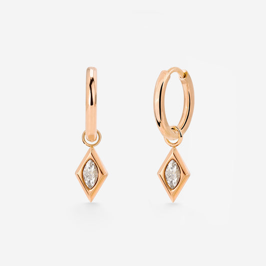 Sweet Diamond Hoop Set Small Roségold
