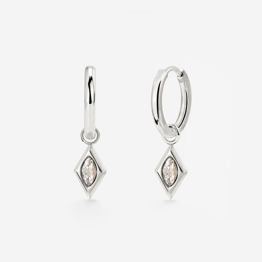 Sweet Diamond Hoop Set Small Silber