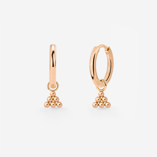 Tiny Beads Hoop Set Small Roségold