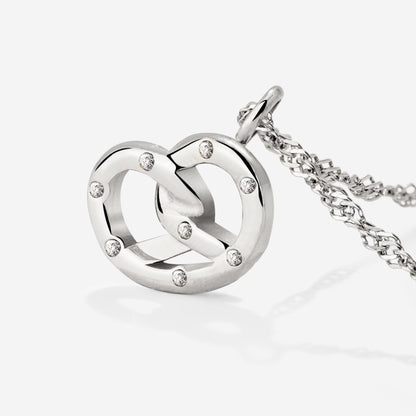 Bedazzle my Pretzel Necklace Silber