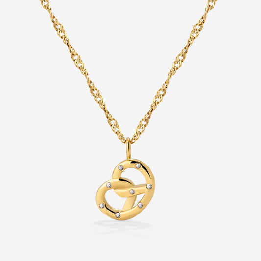 Bedazzle my Pretzel Necklace Gold