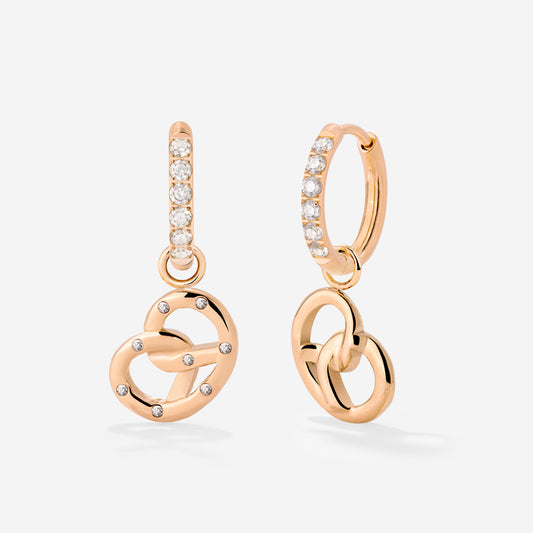 Bedazzled Pretzel Glimmer Hoop Set Small Roségold