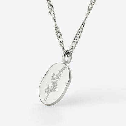 Bouquet Coin Necklace Silber