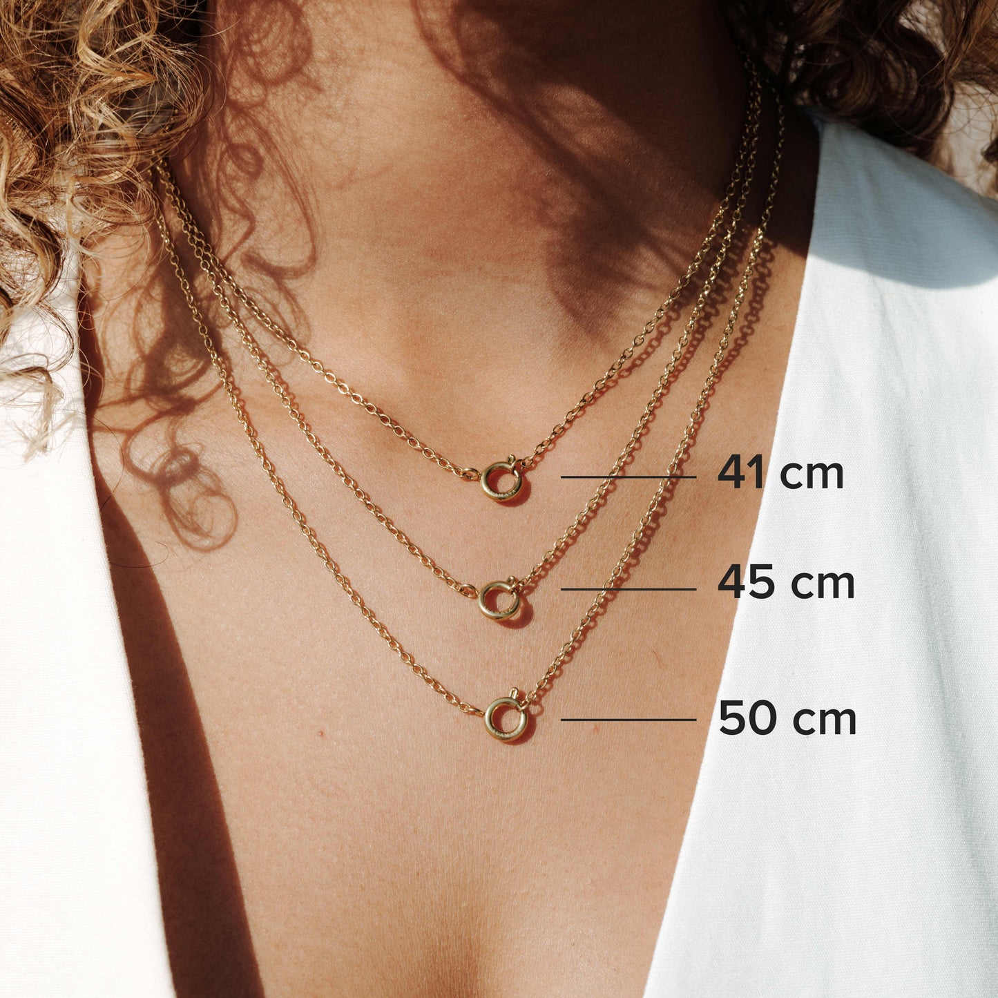 Oval Links Charm Necklace Roségold