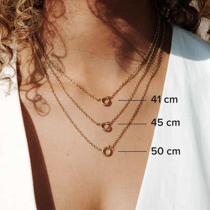 Oval Links Charm Necklace Roségold
