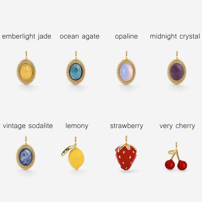 Oval Links Charm Necklace Set