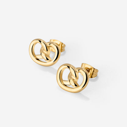 Pretzel Babe Studs Gold