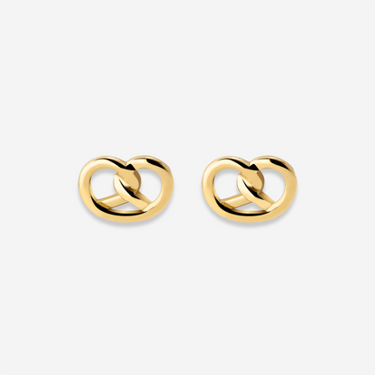 Pretzel Babe Studs Gold