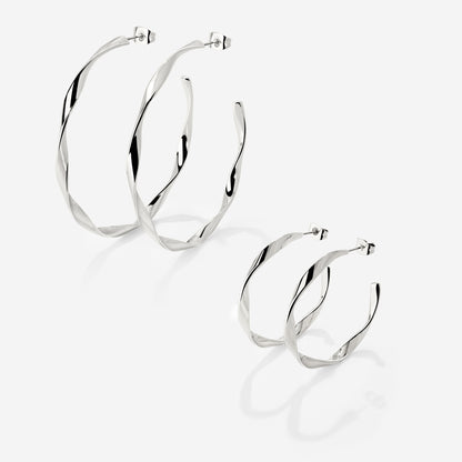 Sahira Hoop Bundle Silber