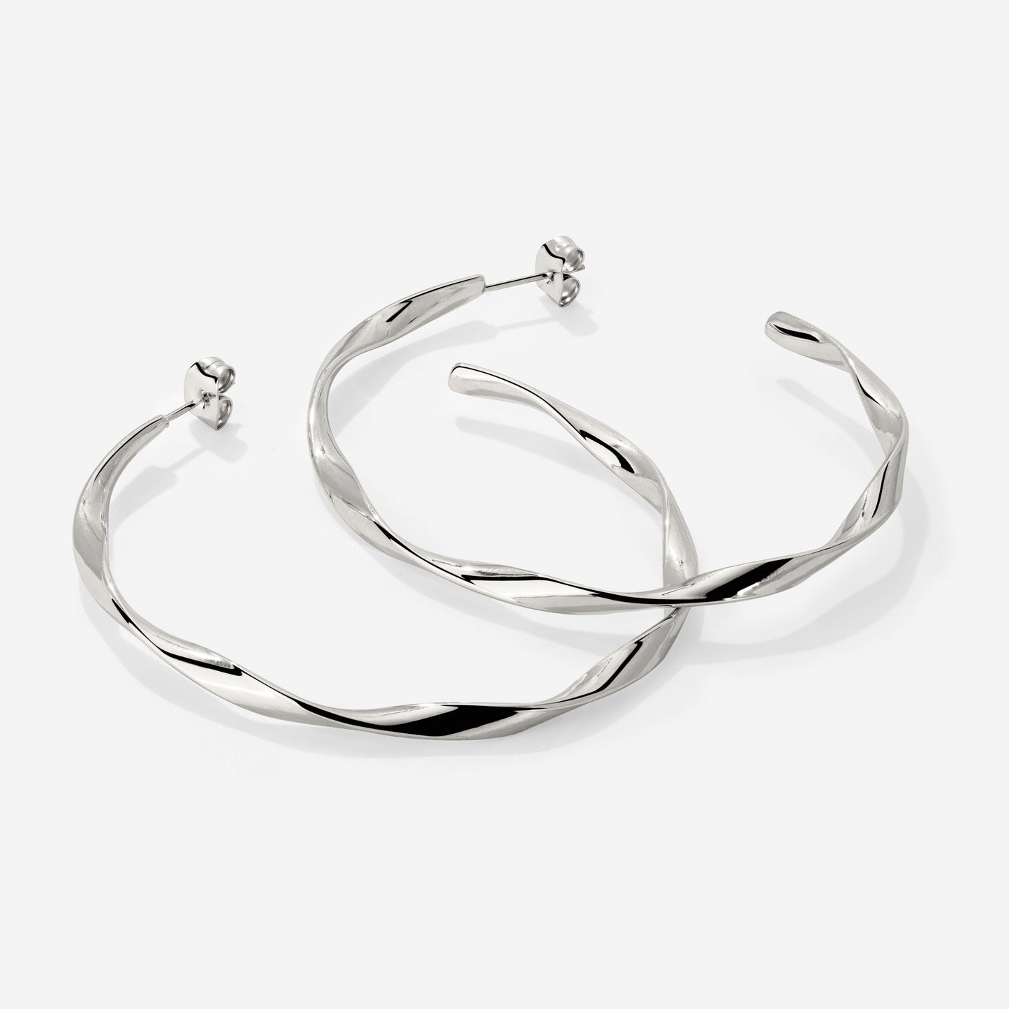 Sahira Hoop Studs Large Silber