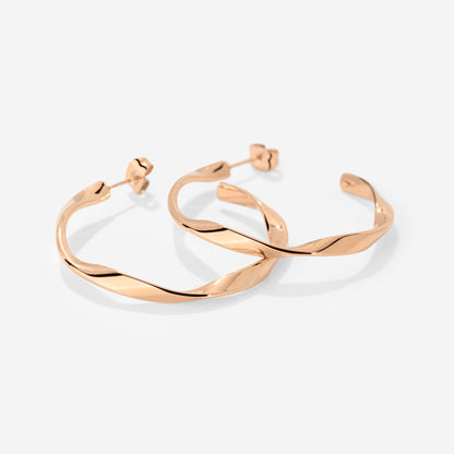 Sahira Hoop Studs Medium Roségold
