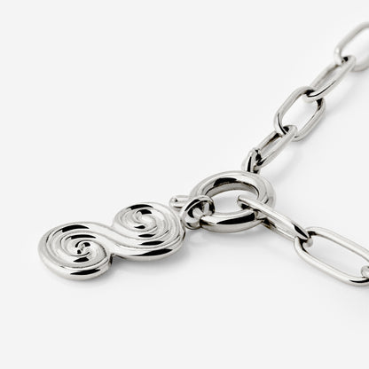 Serpent's Whisper Oval Links Necklace Set Silber