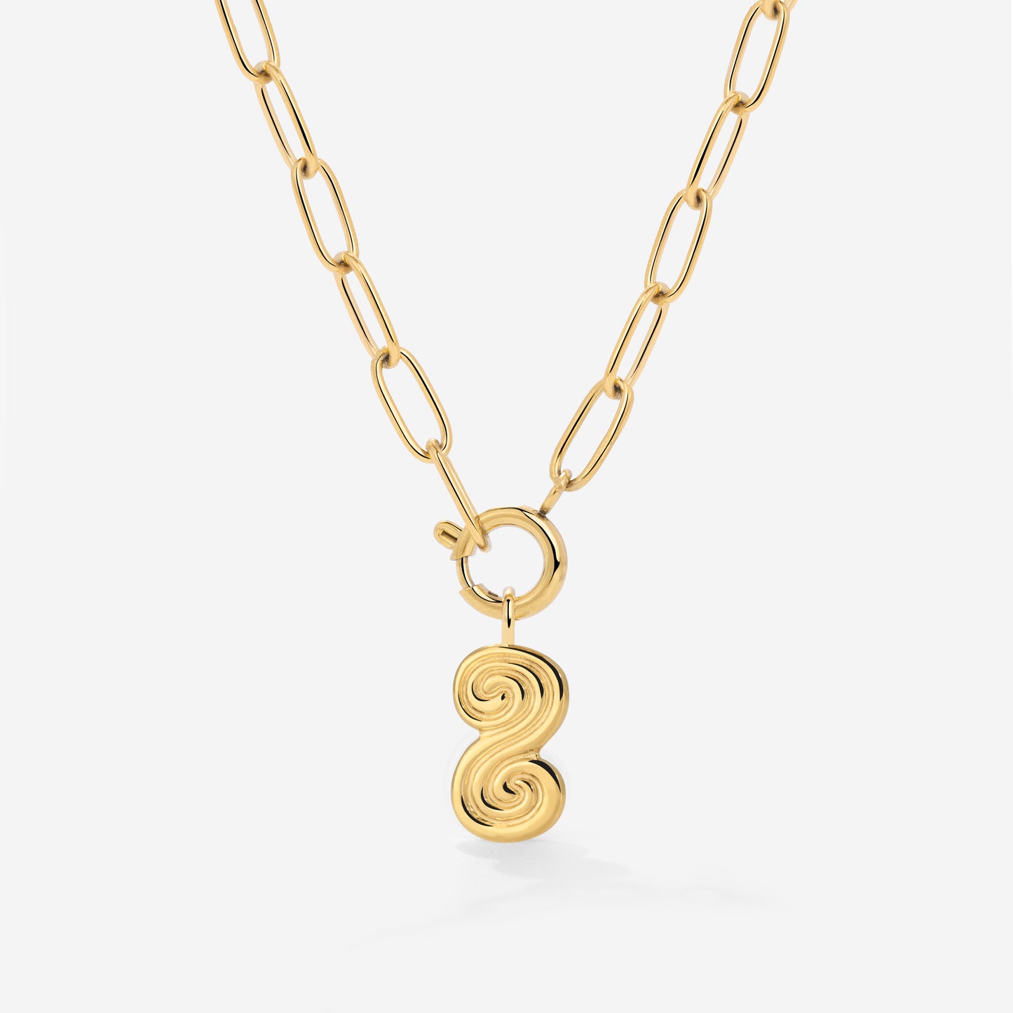 Serpent's Whisper Oval Links Necklace Set Gold