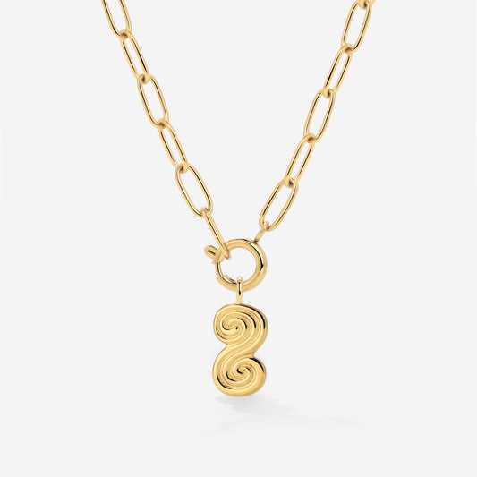 Serpent's Whisper Oval Links Necklace Set Gold
