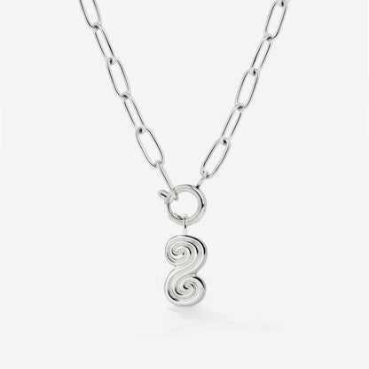 Serpent's Whisper Oval Links Necklace Set Silber