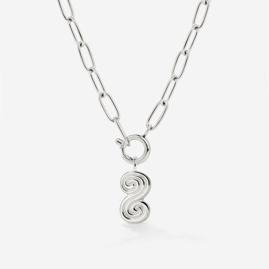 Serpent's Whisper Oval Links Necklace Set Silber
