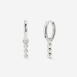 Bezel Bling Hoop Set Small Silber