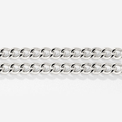 Curb Chain Double Bracelet Silber