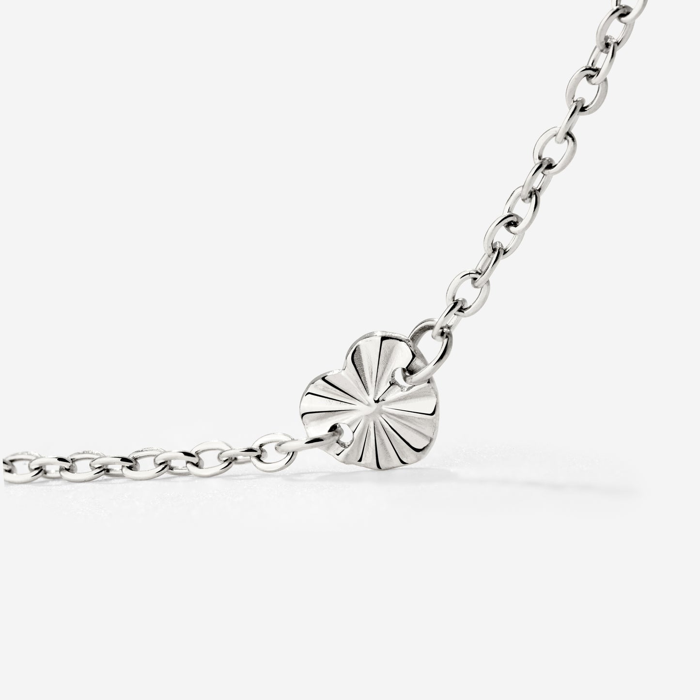 Glass Heart Necklace Silber