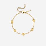 Glass Heart Bracelet Gold