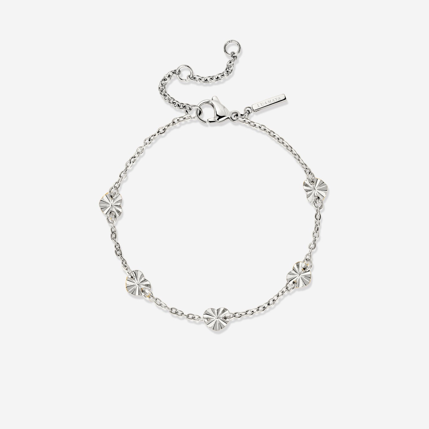 Glass Heart Bracelet Silber