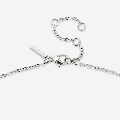 Glass Heart Necklace Silber