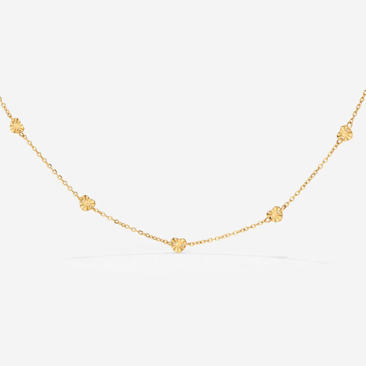 Glass Heart Necklace Gold