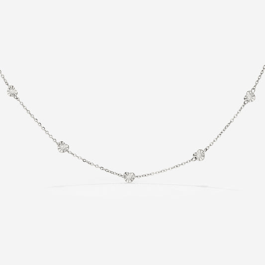 Glass Heart Necklace Silber