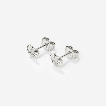 Glass Heart Studs Silber