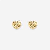 Glass Heart Studs Gold