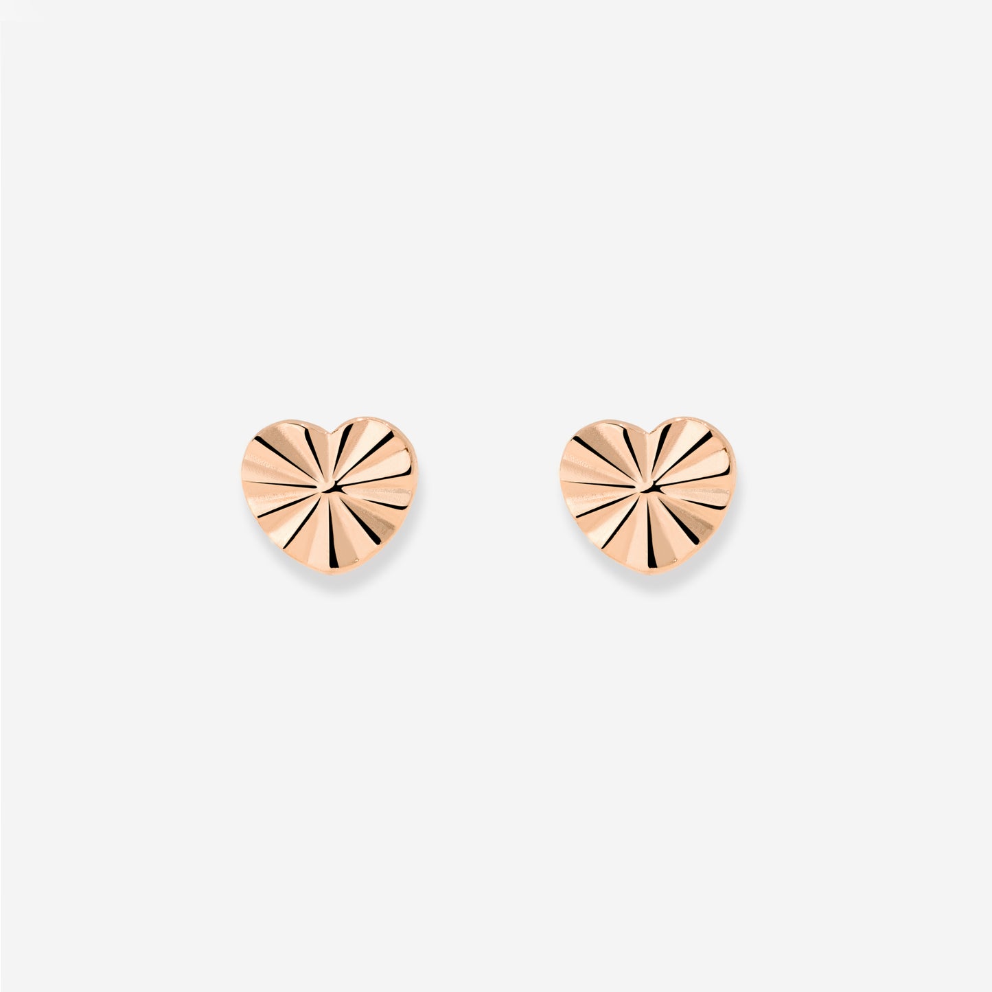 Glass Heart Studs Roségold