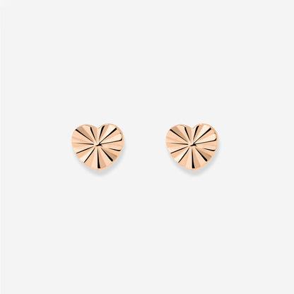 Glass Heart Studs Roségold
