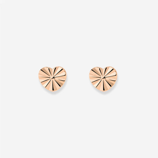 Glass Heart Studs Roségold