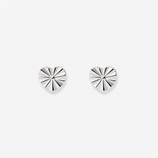 Glass Heart Studs Silber