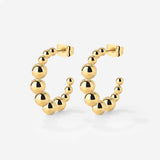 Infinite Beads Hoop Studs Gold