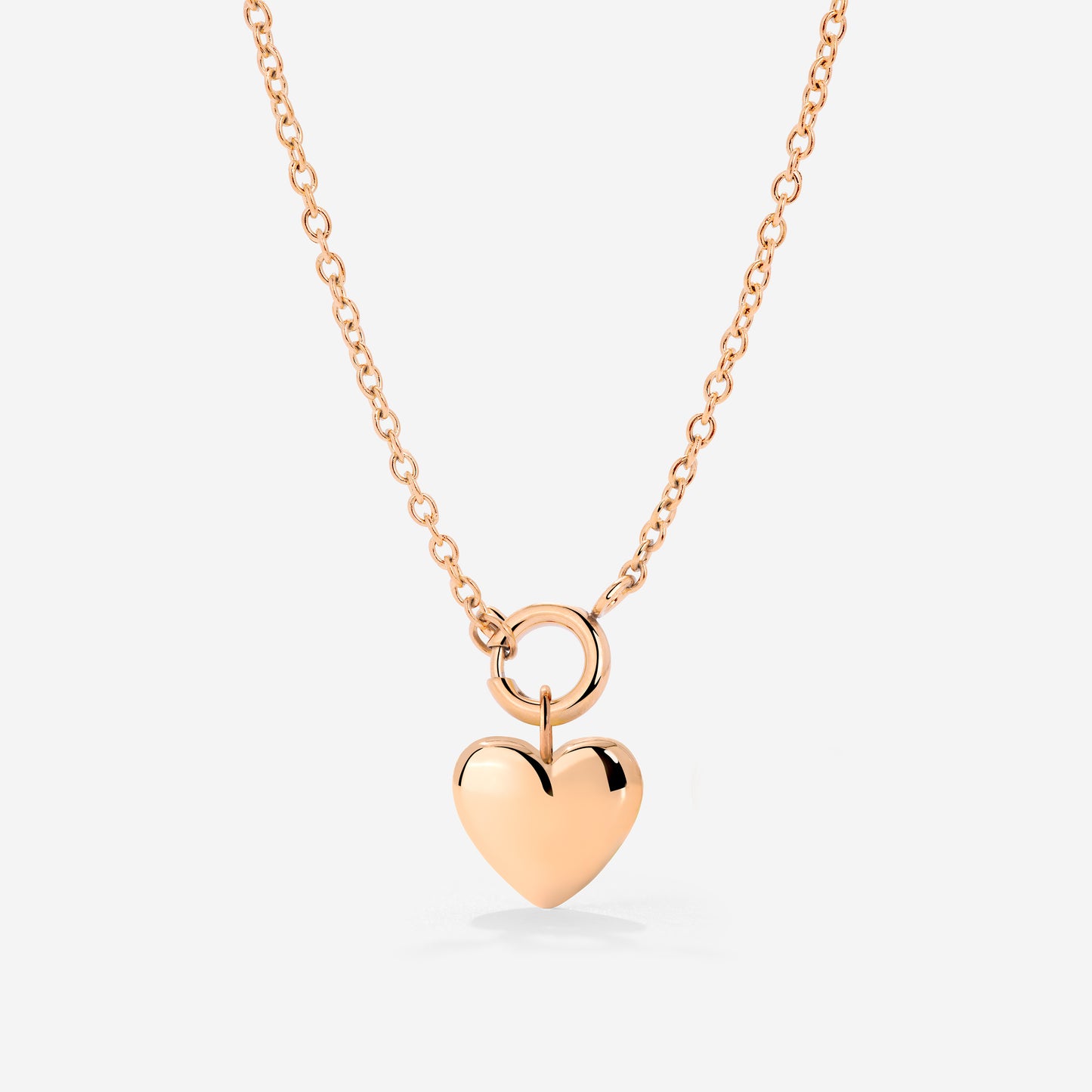 Lovely Heart Classic Chain Necklace Set Roségold
