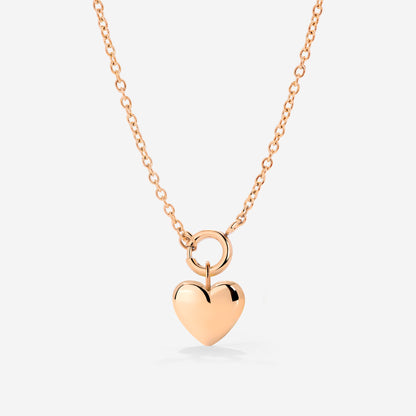 Lovely Heart Classic Chain Necklace Set Roségold