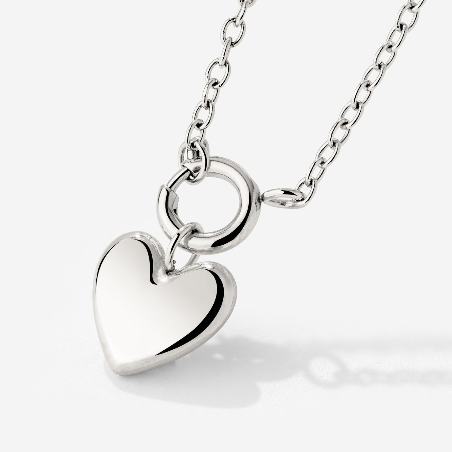 Lovely Heart Classic Chain Necklace Set Silber