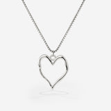 Melting Heart Necklace Silber