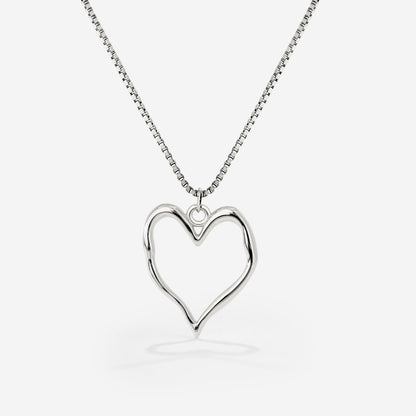Melting Heart Necklace Silber