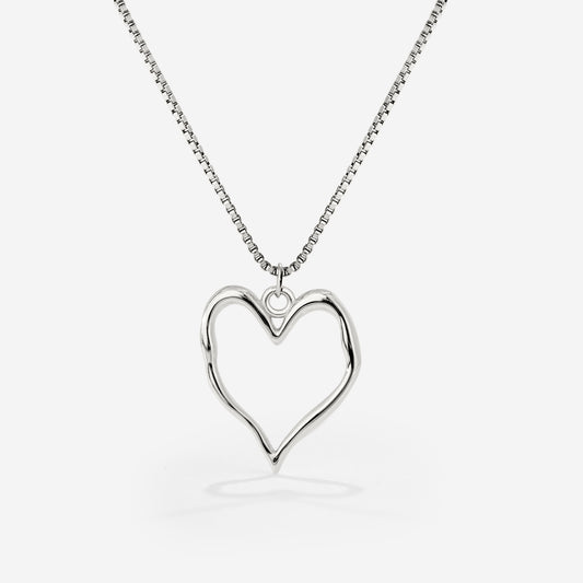 Melting Heart Necklace Silber