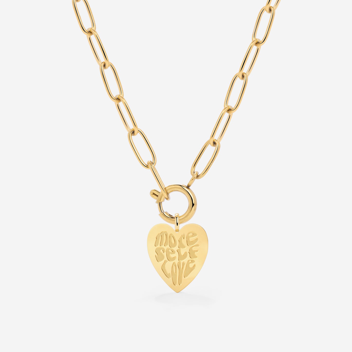 More Self-Love Oval Links Necklace Set Gold