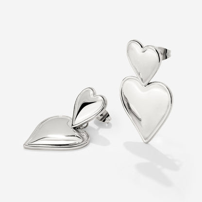 Pillow Hearts Earrings Silber