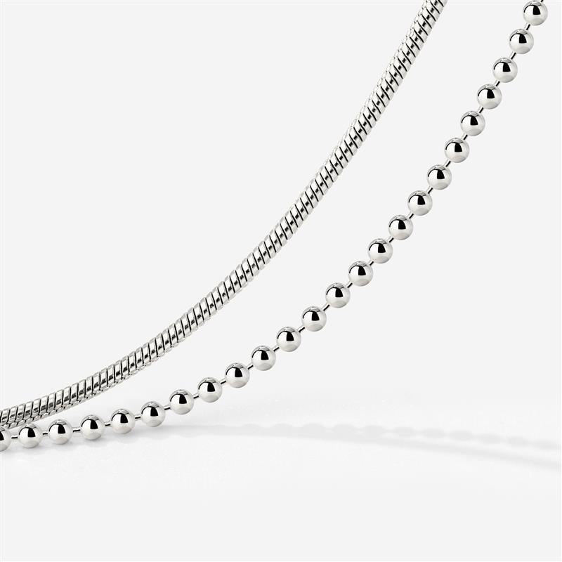 Duo Beads Bracelet Silber