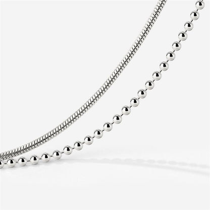 Duo Beads Bracelet Silber