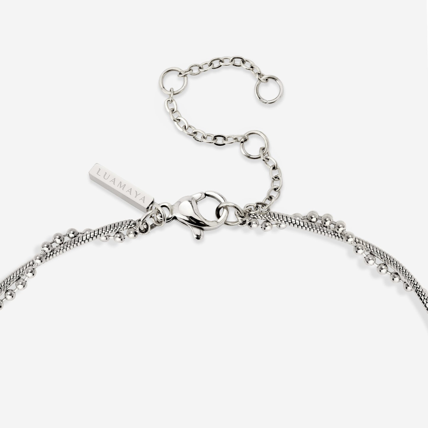 Duo Beads Necklace Silber