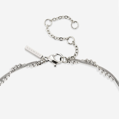 Duo Beads Necklace Silber